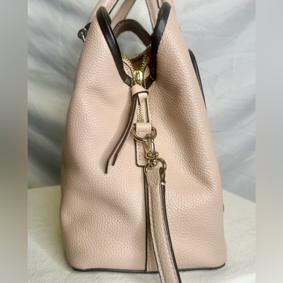 KATE SPADE Ward Place Evangelie Beige Pink Mauve Top Handle Leather Satchel Bag - Picture 3 of 15